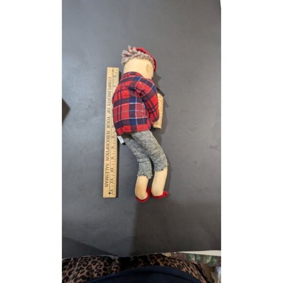 Stuart Inc Retired Man Doll Reading Newspaper In Plaid - Picture 6 of 8